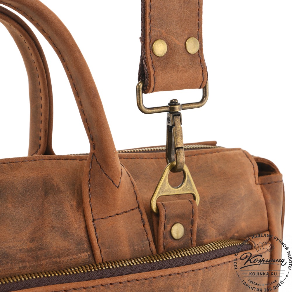  Кожаная деловая сумка "Гранд" (темно-коричневая крейзи)